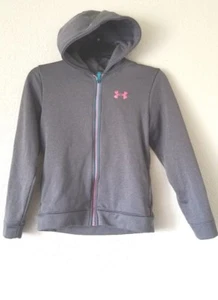 Super Nice Warm Girl's UNDER ARMOUR Size M  Zipper Front Hoodie Jacket  Gray  - Picture 1 of 12
