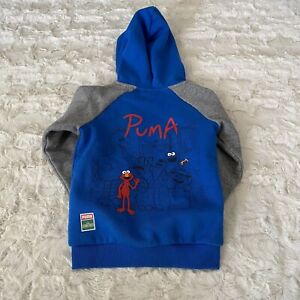 Puma Toddler Blue/Gray Sesame Street Elmo Full Zip Hooded Sweatshirt Size 3T