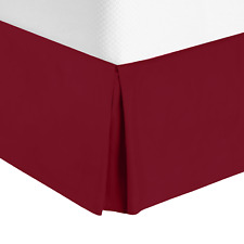 Luxury Pleated Tailored Bed Skirt - 14â€� Drop Dust Ruffle, Full Xl - Burgundy Red