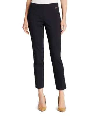 TORY BURCH Navy Blue Khaki Stretch Cotton Blend Callie Seamed Ankle Pants 6 US - Image 1 of 4