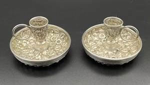 Seltene Pr J.E. Caldwell Repousse Sterlingsilber Reise Kammerstäbchen 19. Jh. - Bild 1 von 15