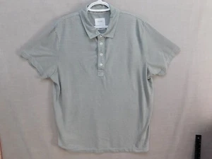 Billy Reid Golf Shirt Men's Large Gray Striped 4-button Polo - Picture 1 of 16