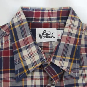 Vintage Woolrich Shirt Mens Large Short Sleeve India Madras Plaid USA Retro - Picture 1 of 6