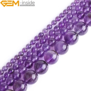 15" Natural Amethyst Beads Light Purple Round Gemstone Quartz Jewelry Making - Picture 1 of 49