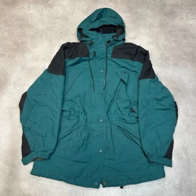 L.L Bean Gorpcore Jacket Womens Large 90's Full Zip Outdoor Rain Coat, Green - Image 1 of 4