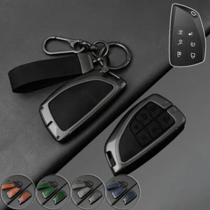Alloy Leather Car Key Case Cover For Buick Envision Avenir For GMC Sierra Yukon - Picture 1 of 15
