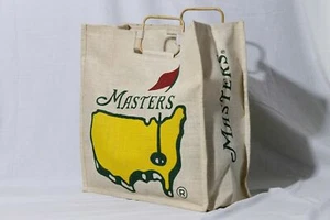 Masters Augusta National Golfturnier Shop Tasche Tragetasche beige Sackleinen Holzgriff - Bild 1 von 9
