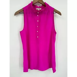 J Crew Silk Nicky Halter Tank Top Blouse Women 4 Fuchsia Style 11962 - Picture 1 of 8
