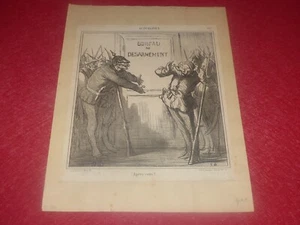 H. DAUMIER / ORIGINAL LITHOGRAPH CHARIVARI 1868 / DISARMAMENT LD 3640 - Picture 1 of 7