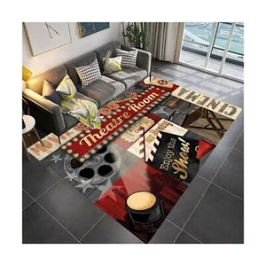 Soft Area Rugs Vintage Movie Theater Rugs Large Non-Slip Cozy Carpet Movie Ro... - Picture 1 of 4