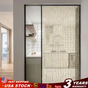 Bamboo Beaded String Curtain Room Doorway Retro Hanging Fly Screen Beads Divider - Picture 1 of 14