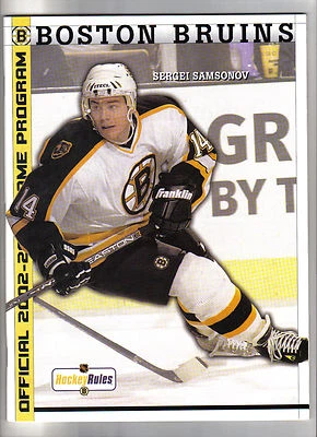 Boston Bruins v Colorado Avalanche Program 2/4 2003 Peter Forsberg Patrick Roy Foto 1 de 2