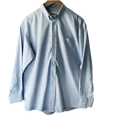 Camisa de vestir Roundtree & Yorke etiqueta dorada para hombre 18-35 azul ajustada sin planchar Foto 1 de 4