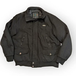 Coogi Black Wool Blend Bomber Jacket Size Large - Picture 1 of 15