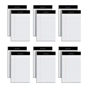 Oxford 5 x 8 Legal Pads, 12 Pack, Narrow Ruled, White Paper, 50 Sheets Per Wr... - Picture 1 of 7