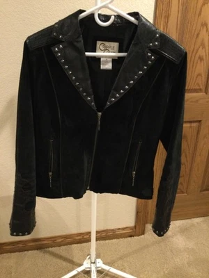 Cripple Creek Black Leather Jacket Women's M Studded - Image 1 of 4