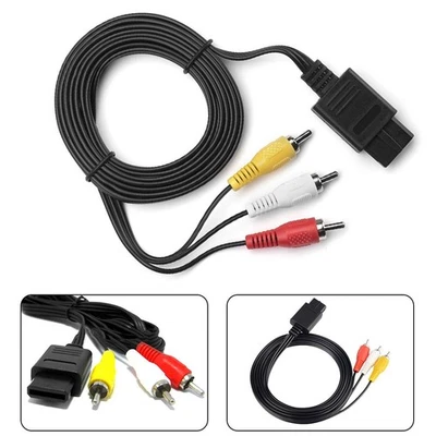 Essential AV Cable for Nin 64 1 8m Composite Video Cord for N64/Super Famicom - Image 1 of 4