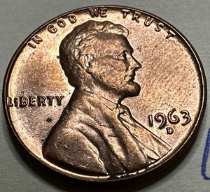 1963-D Lincoln Memorial Cent Penny Denver Mint 9220N - Picture 1 of 3