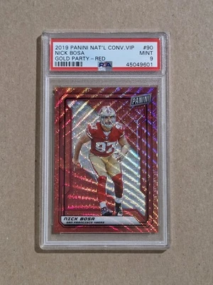 2019 Panini National VIP Gold Party Nick Bosa #90 Red Wave Rc /25 PSA 9 - Image 1 of 2
