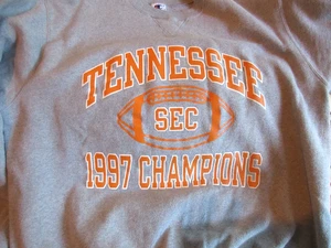TENNESSEE 1997 SEC FOOTBALL CHAMPIONS SWEATSHIRT SIZE XL GRAY CHAMPION BRAND MEX - Picture 1 of 9