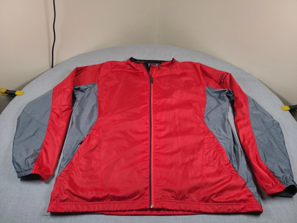 Chaqueta cortavientos Mizuno Pro Collection para hombre XL roja gris Osage National Sports Foto 1 de 4