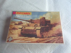1973 Matchbox 1:76 Scale Panzer III Ausf-L 2 Color Model Kit PK-74 - New - Picture 1 of 6