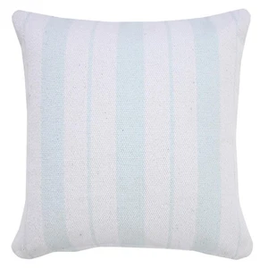 Almohada costera con cremallera 100 % algodón azul brillante y blanco 20" X 20" - Imagen 1 de 1
