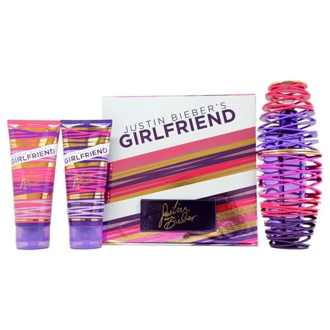 Justin Bieber Girlfriend Perfume 3 piezas Caja Set de Regalo 50 ml EDP + Loción + Jabón Corporal Foto 1 de 1