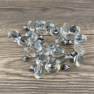 Menge 23 Griff Diamant Kristall Klar Glas Schrank Schublade Zugknöpfe Haus - Bild 1 von 8