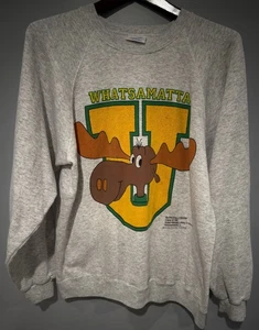 Vintage Whatsamatta University Sweatshirt Herren XL Class Of 65 Bullwinkle J Moose - Bild 1 von 8