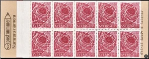 Schweden, komplette Heftchenscheibe mit 10 Marken, postfrisch-1968, 45 öre, Sc. 792a, SG SB222 - Bild 1 von 2