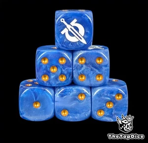Blue omega marines for grimdark sci fi tabletop wargames D6 valor war dice - Picture 1 of 5