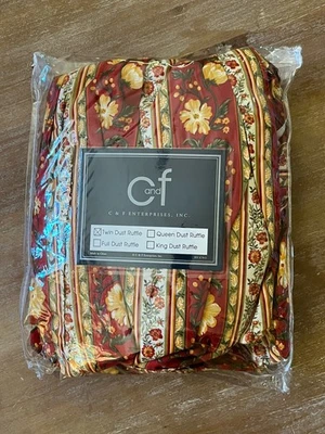 Falda Cama C&F Williamsburg Floral Cottage Rayas Doble Polvo Volantes 18" ¡NUEVA!  💐 Foto 1 de 2