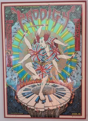Emek - 1998 - The Prodigy Concert Poster State Theatre, Detroit, MI  **FRAMED** - Image 1 of 4