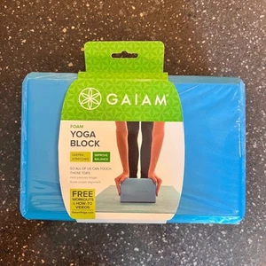 Gaiam NEW/SEALED Yoga Block Blue non-slip Foam 9" x 6" x 4" - Imagen 1 de 2