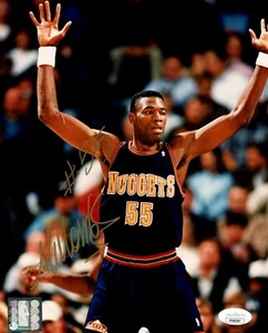 DIKEMBE MUTOMBO Signed & Inscribed 8x10 Photo with JSA COA Nuggets Gold Ink - Picture 1 of 1