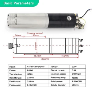 |ITA|1.8KW 220V ISO20 Automatic Tool Changer ATC Water Cooling Spindle Motor CNC - Imagen 1 de 11