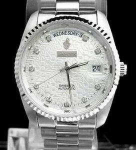 Sandoz Silver Grain Dial Diamond Hour Marker Men's Watch 098732D-34-8 - Picture 1 of 1