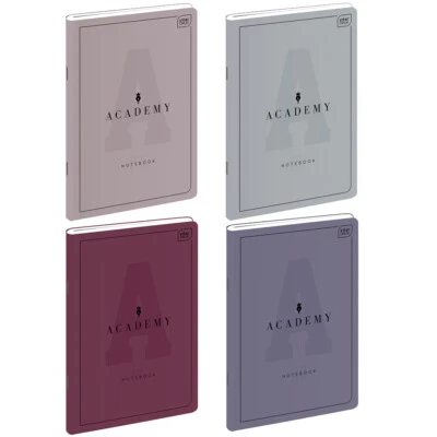 4 x Heft A5, 60 Blatt, liniert mit Rand, INTERDRUK ACADEMY.