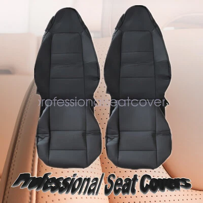For BMW Z3 1996-2002 BLACK LEATHER CUSTOM MADE 2 FRONT SEAT COVERS - Image 1 of 4