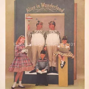 1957 Dan River Alice in Wonderland tweedle dee dum fashion photo art decor ad - Picture 1 of 8