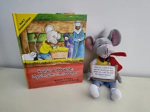 Rufus T. Rouse Peluche Topo e Libro Set Mistero alla Mangiatoia Libro di Natale - Foto 1 di 14