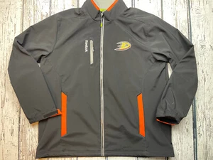 Anaheim Ducks Jacket Mens XXL 2XL Rebook Center Ice Black Orange D Logo Full Zip - Picture 1 of 15
