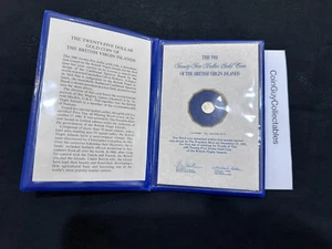 1981 British Virgin Islands Gold $25 1.5g 12K Franklin Mint Coin Sparrow Hawk - Picture 1 of 6