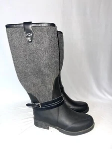 UGG Reignfall Wool upper rain boots black womens 6 new with defects - Picture 1 of 7