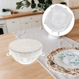6 piezas Tapa de silicona elástica Tapa elástica Silicone Stretch Food Silicona - Imagen 1 de 9