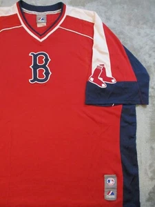 Camicia vintage Boston Red Sox uomo XXL maglia rossa ricamata cucita MLB baseball - Foto 1 di 22