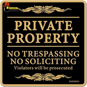 SERVU No Trespassing Signs Private Property No Soliciting Warning Sign 12” X 12” - Picture 1 of 12