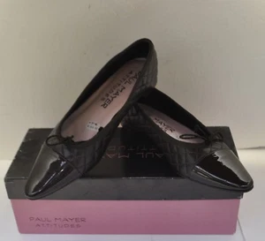 Paul Mayer Attitudes Brown Quilted Brown Patent Toe Ballet Flats 6.5 B $180 - Picture 1 of 8