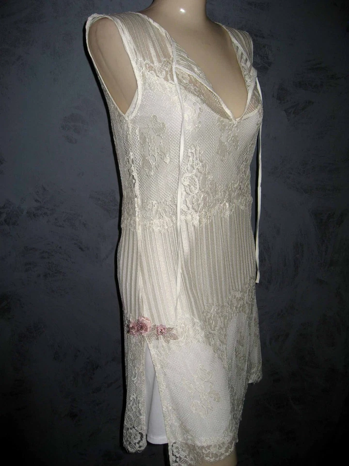 Claire Pettibone 豪华内衣 Chemise Couture 蕾丝象牙色 TORY S NeW $279 — 第 1/4 张图片
